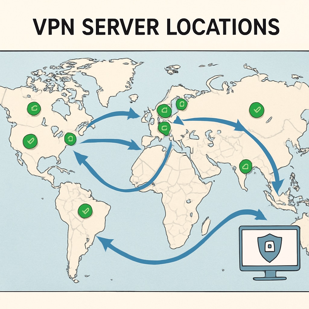 Global map of VPN server locations, emphasizing the rise in VPN usage due to UK laws.