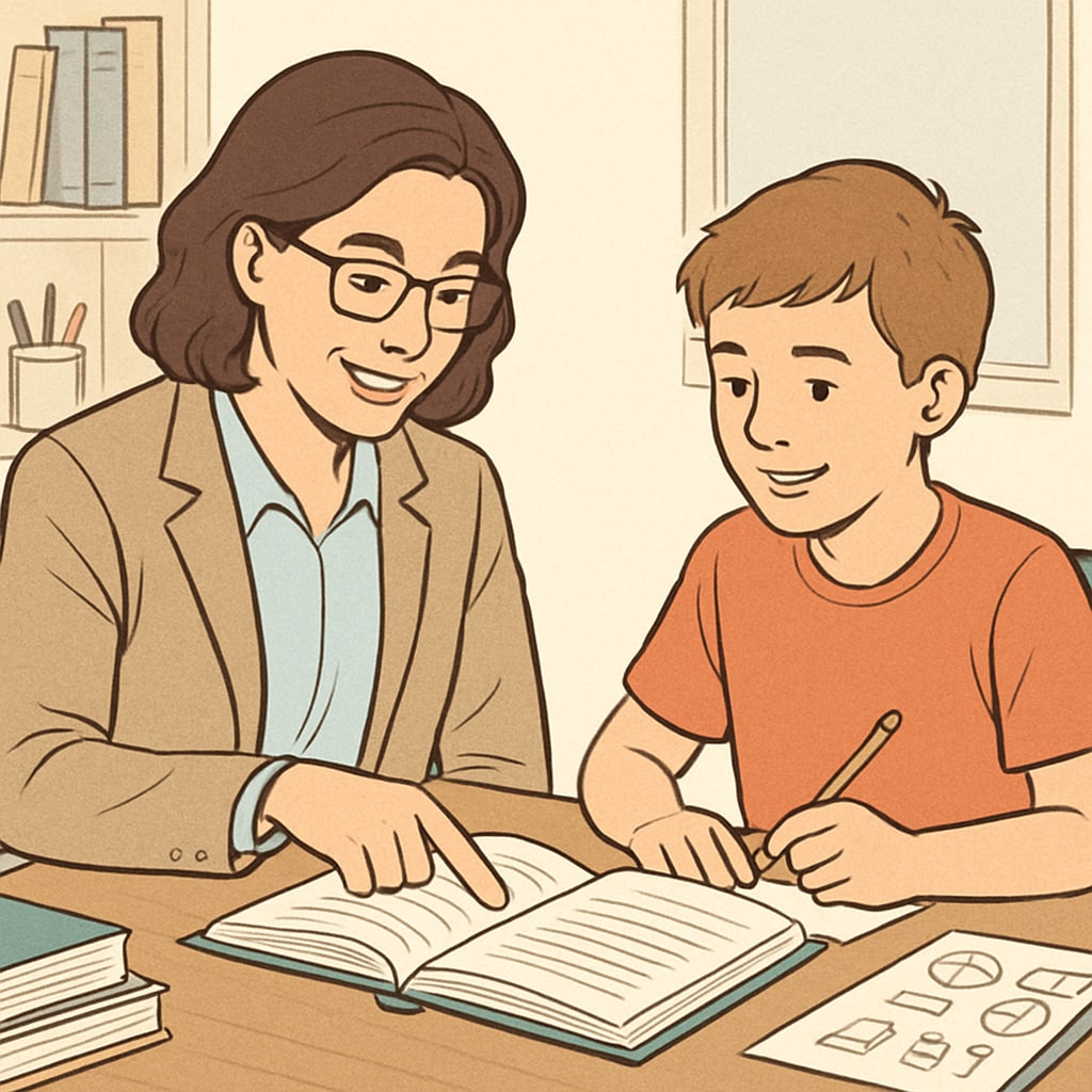 A private tutor working one-on-one with a student, emphasizing personalized learning benefits. Private tutoring session for personalized learning support