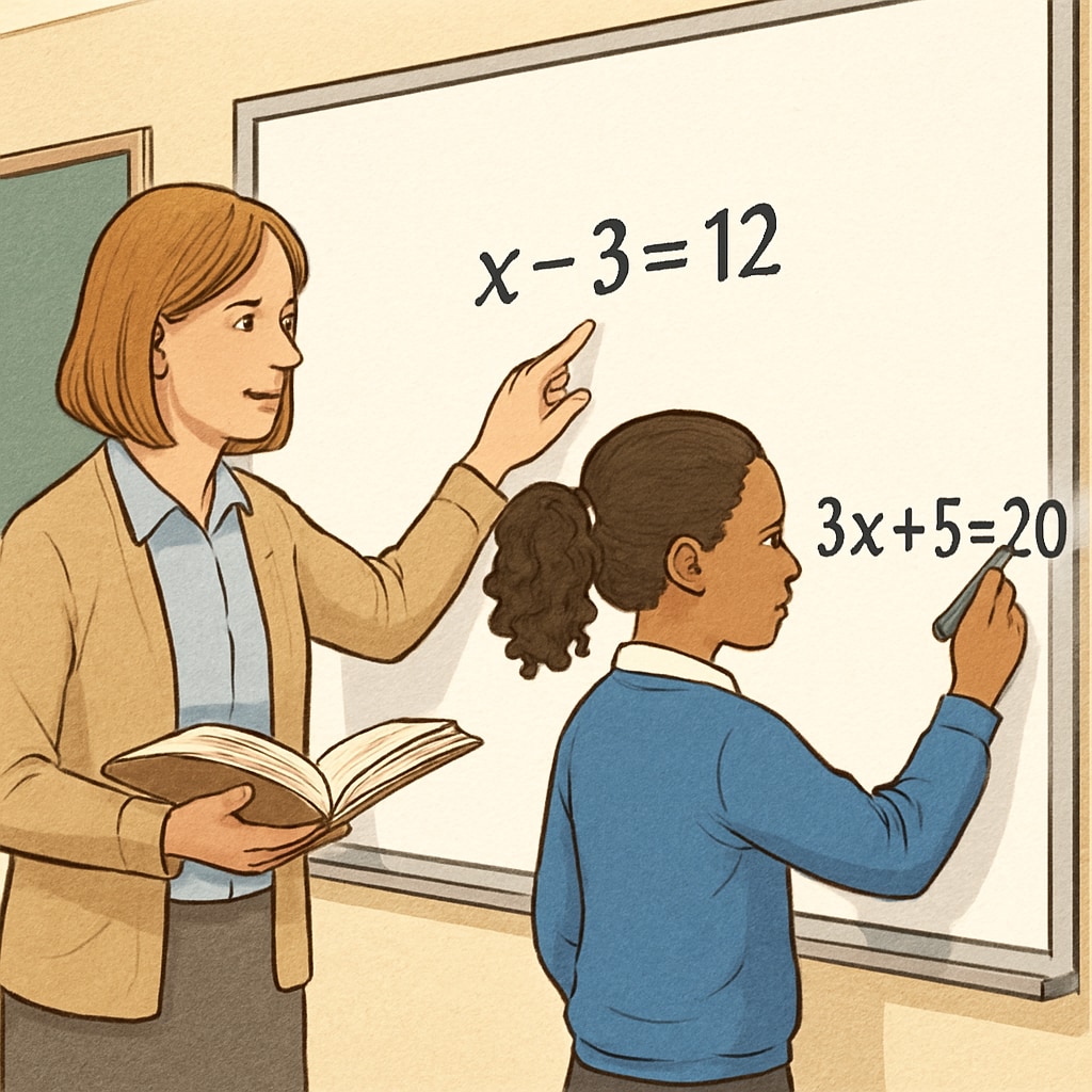 A teacher assisting a student with a mathematics exercise on a whiteboard, representing the support systems available in the UK. Teacher helping a student with math as part of academic recovery in the UK.