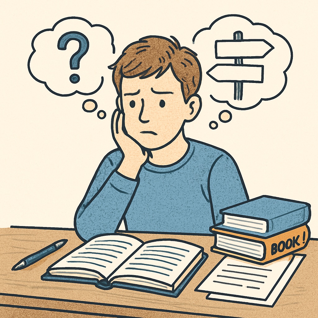 A student sitting at a desk looking concerned, symbolizing challenges in education choices. Concerned student at a desk representing school transfer challenges.