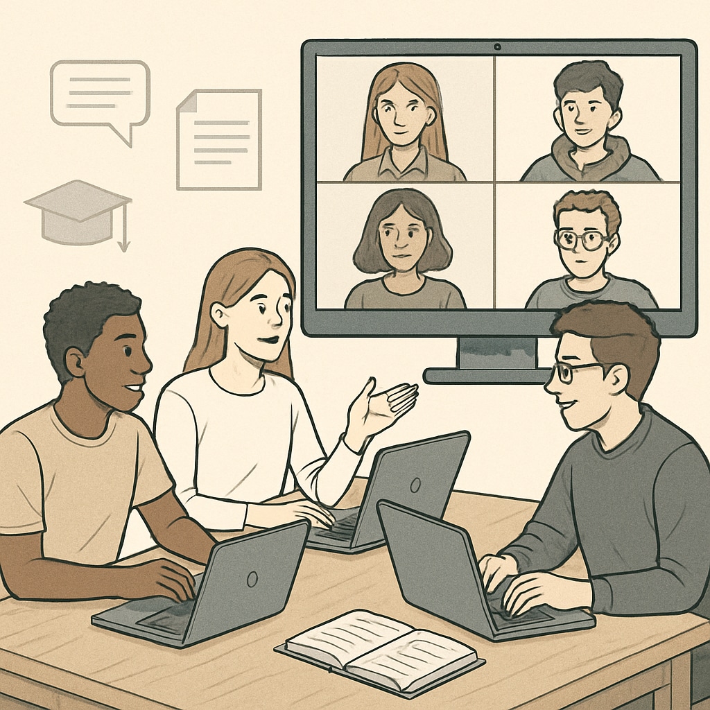Students collaborating using Discord in a virtual learning group.