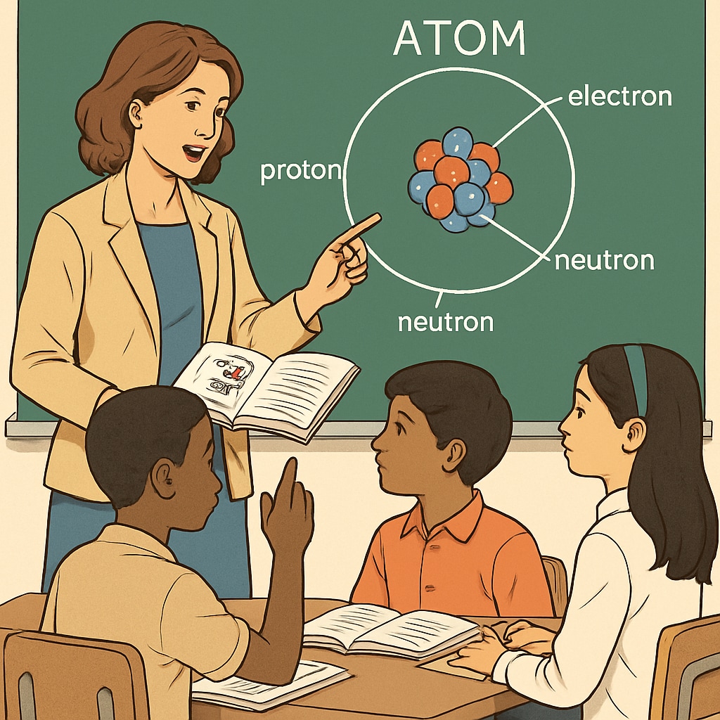 A teacher using a visual model to explain scientific concepts to students of diverse linguistic backgrounds. Teacher explaining science concepts to ELLs using a visual model, promoting inclusivity.
