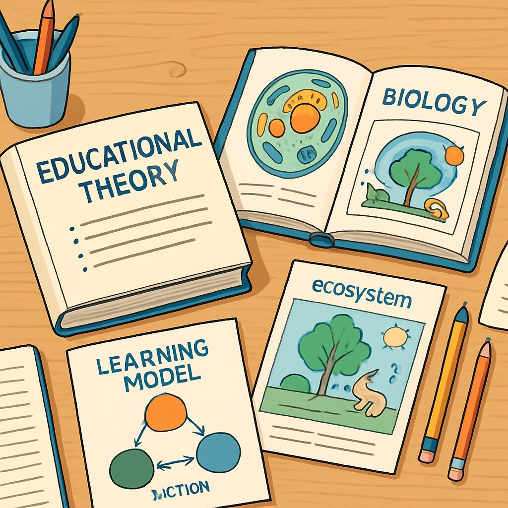 Biology graduate preparing for education master’s degree by studying interdisciplinary materials.