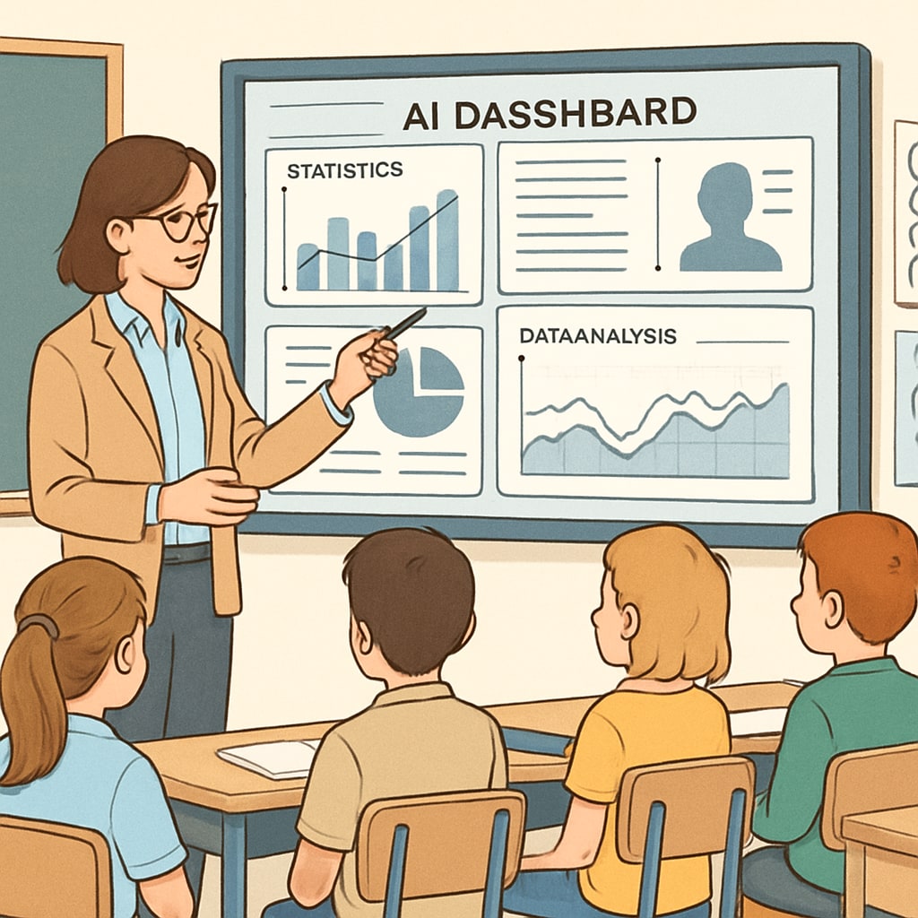 Teacher using AI technology to streamline administrative tasks.
