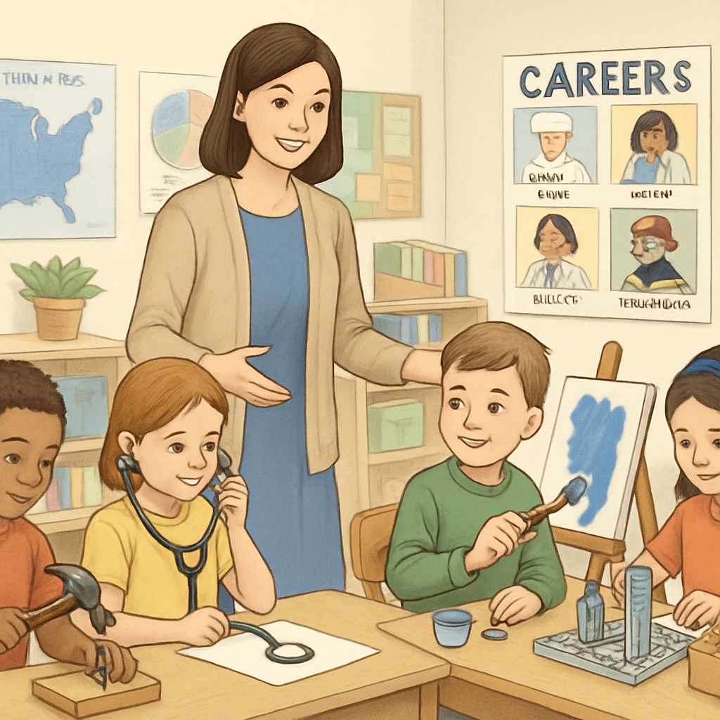 Students in a classroom learning about career options, related to the University of California's career consultation.