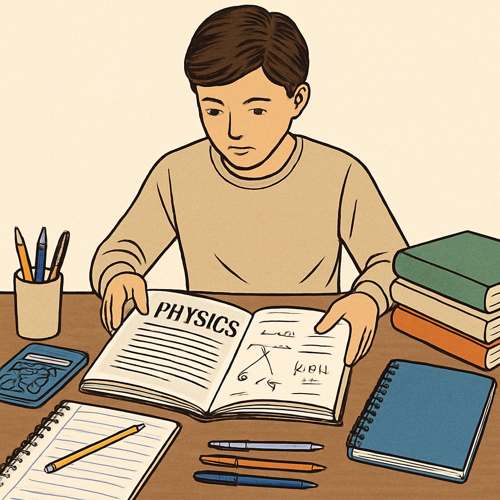 A student managing physics backlogs, time management, and exam preparation materials.