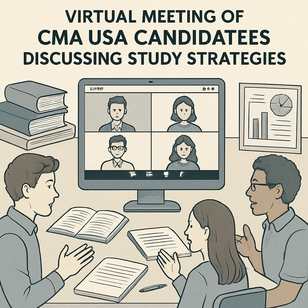 Virtual meeting of Kerala CMA USA aspirants discussing strategies.