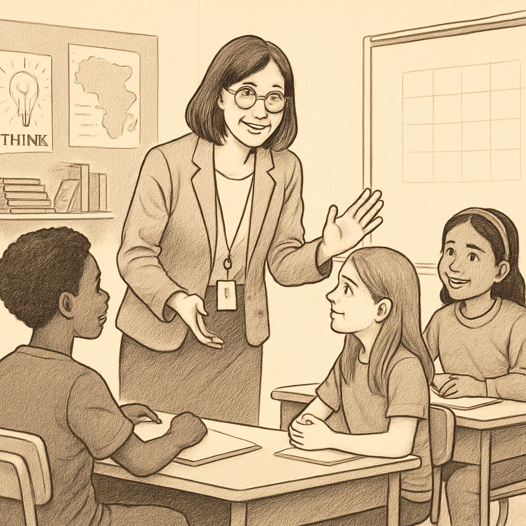 School counselor assisting students in an educational environment