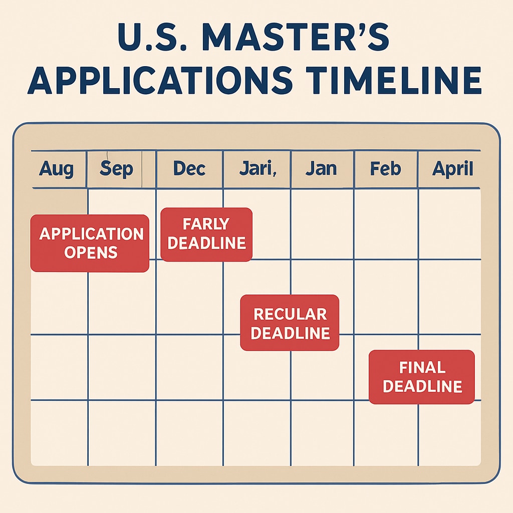 Calendar highlighting U.S. master’s application deadlines.