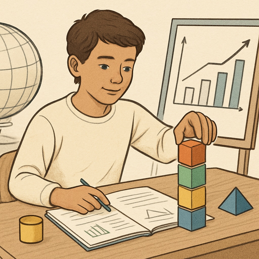A student engaging in a hands-on learning activity, emphasizing diverse educational approaches. Student working on hands-on activities to showcase diverse learning methods.