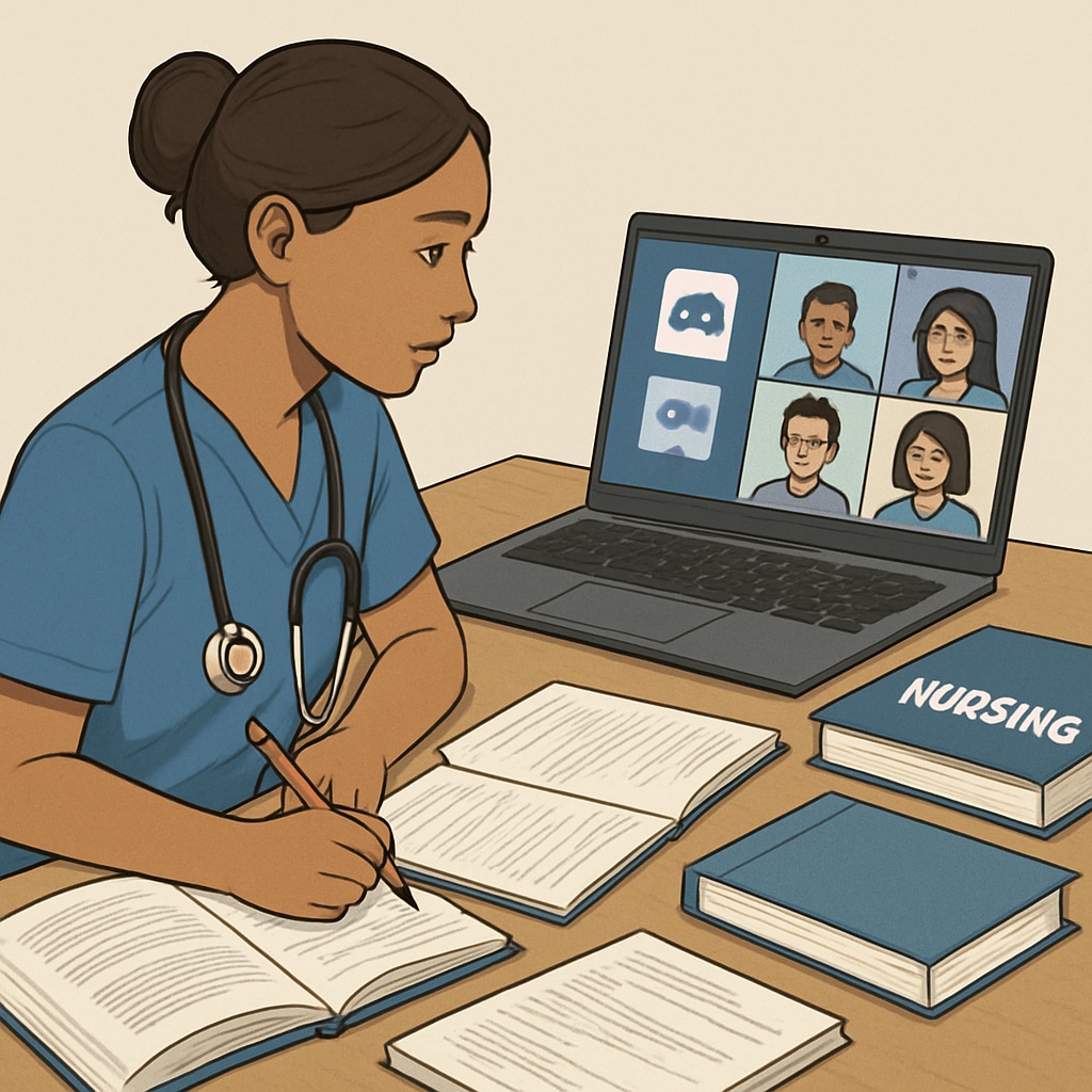 Nursing student using Discord for study groups.