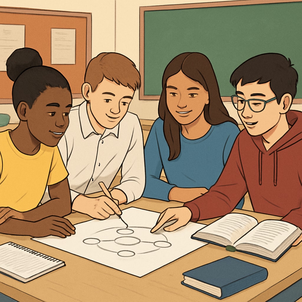 A diverse group of students engaging in a collaborative project, illustrating the importance of extracurriculars and teamwork. Diverse students working on a project, representing extracurricular activities in college applications.