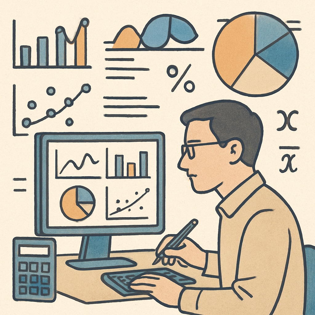 Data scientist working with data visualization tools.
