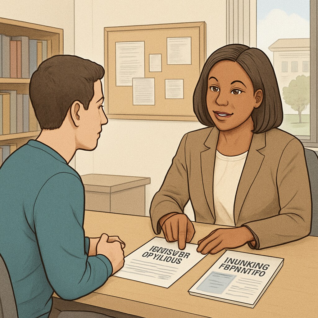 College student planning university transfer and nursing program enrollment