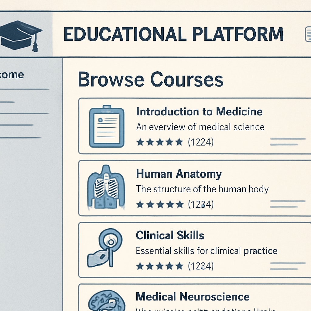 Browsing medical courses on Coursera for non-medical learners.