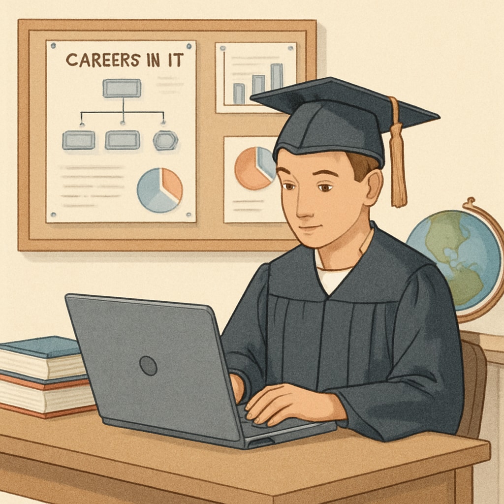A high school graduate exploring IT career planning and university major selection options.