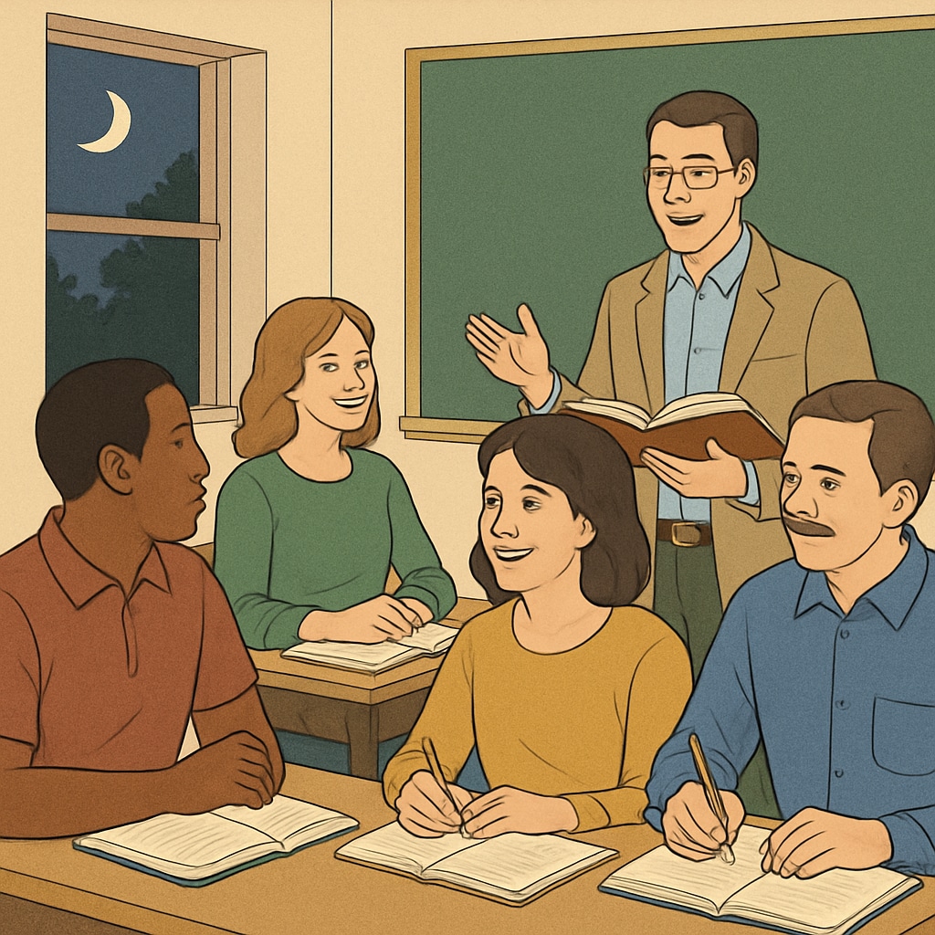 Adults in a classroom pursuing second chances through education.
