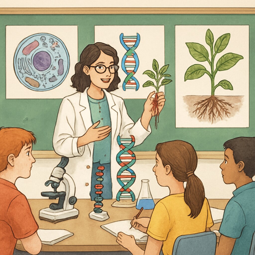 Graduate student teaching a science lesson in a high school classroom.