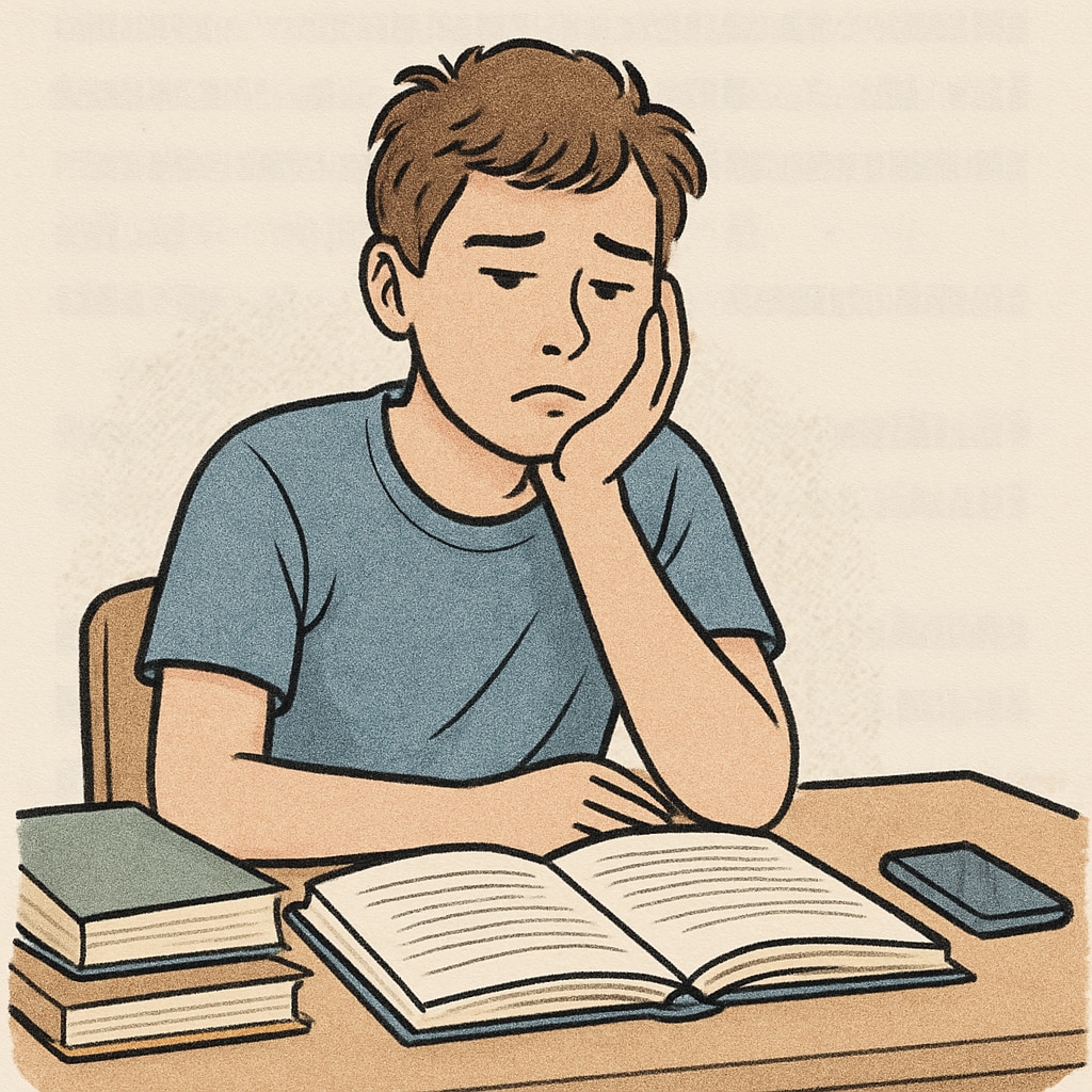 Teenager struggling with learning motivation and unhealthy habits