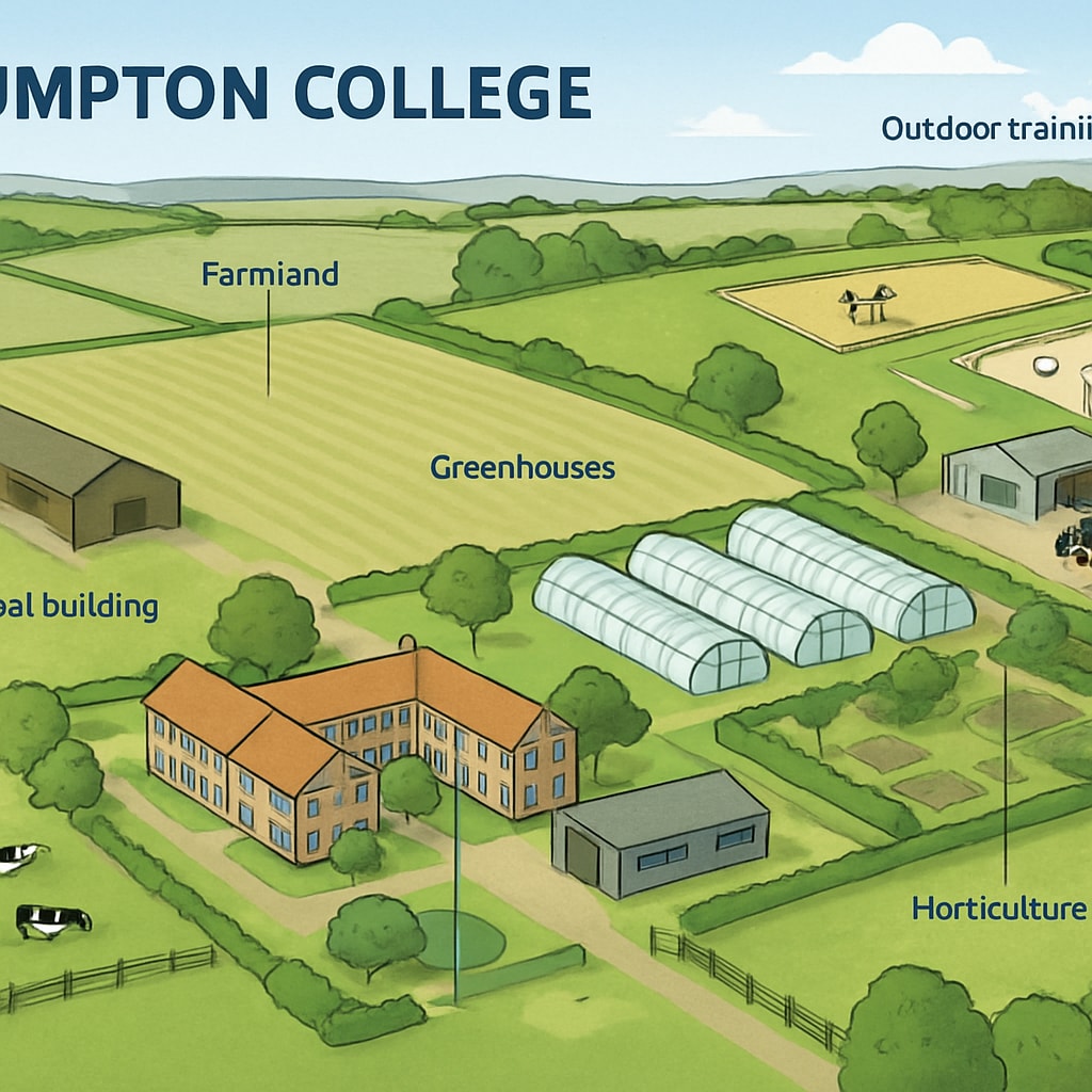 Plumpton College campus featuring vocational education facilities.