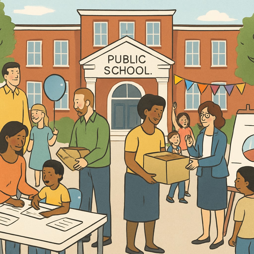 Public school community event showcasing local engagement and collaboration.