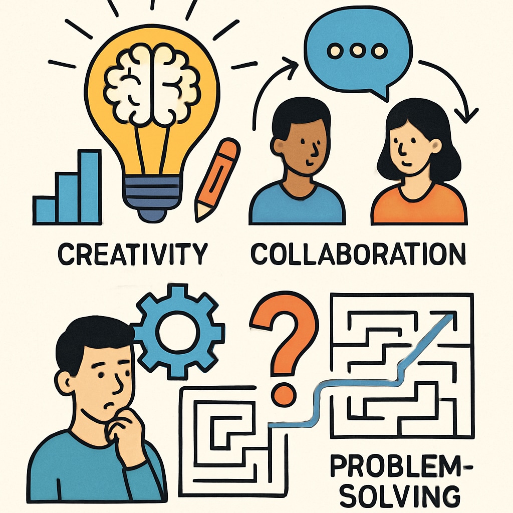 Graphical depiction of alternative learning metrics like creativity and collaboration.