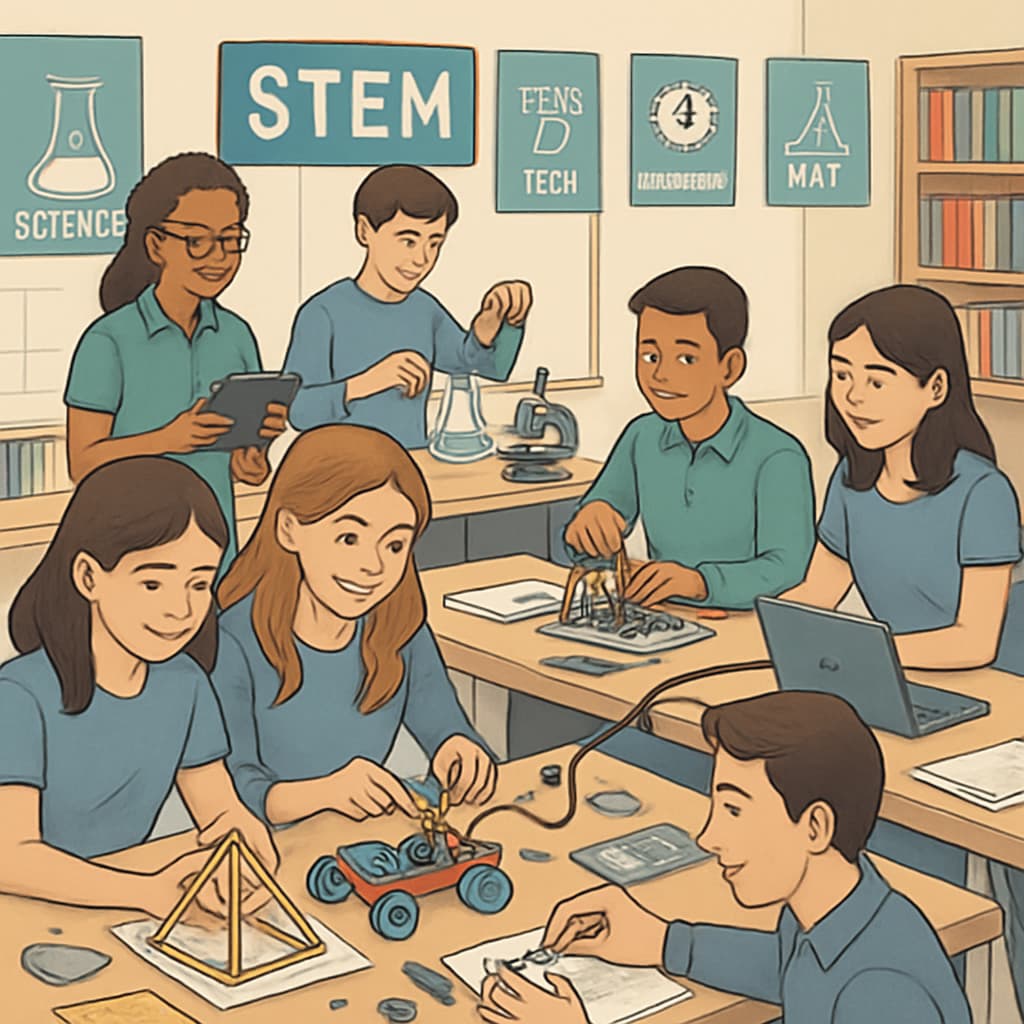 High school students participating in STEM projects, showcasing academic readiness for university enrollment growth.