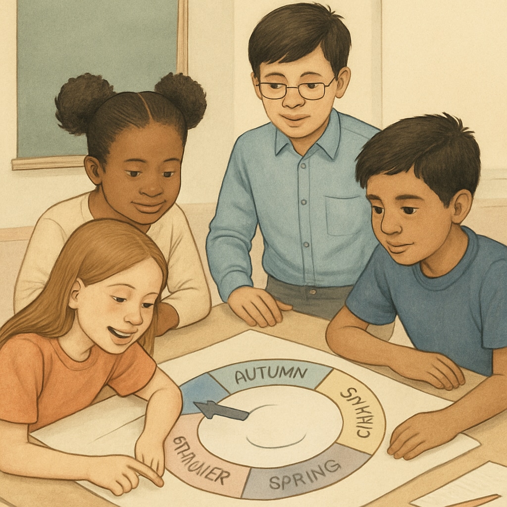 A diverse group of students participating in a year-round school activity, promoting inclusivity and equity. Diverse students engaging in a collaborative year-round school program.