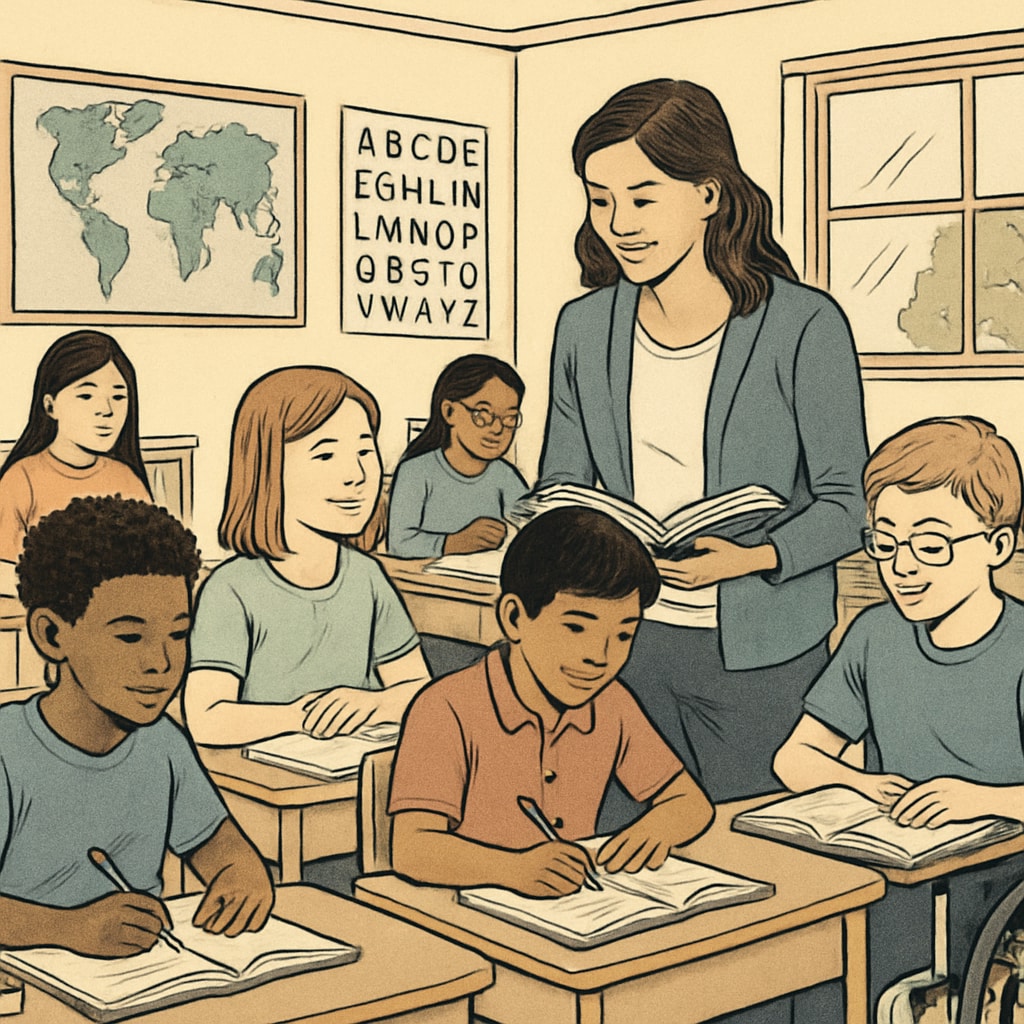 U.S. classroom showing diverse students and inclusivity.