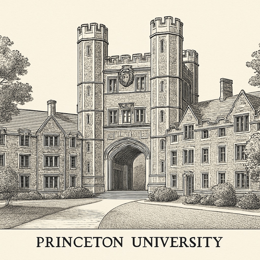 Princeton University campus with gothic architecture, highlighting Ivy League prestige.