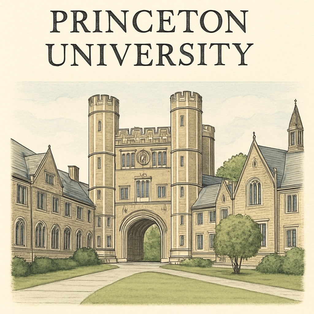 Princeton University campus featuring Gothic-style buildings, representing Ivy League prestige.