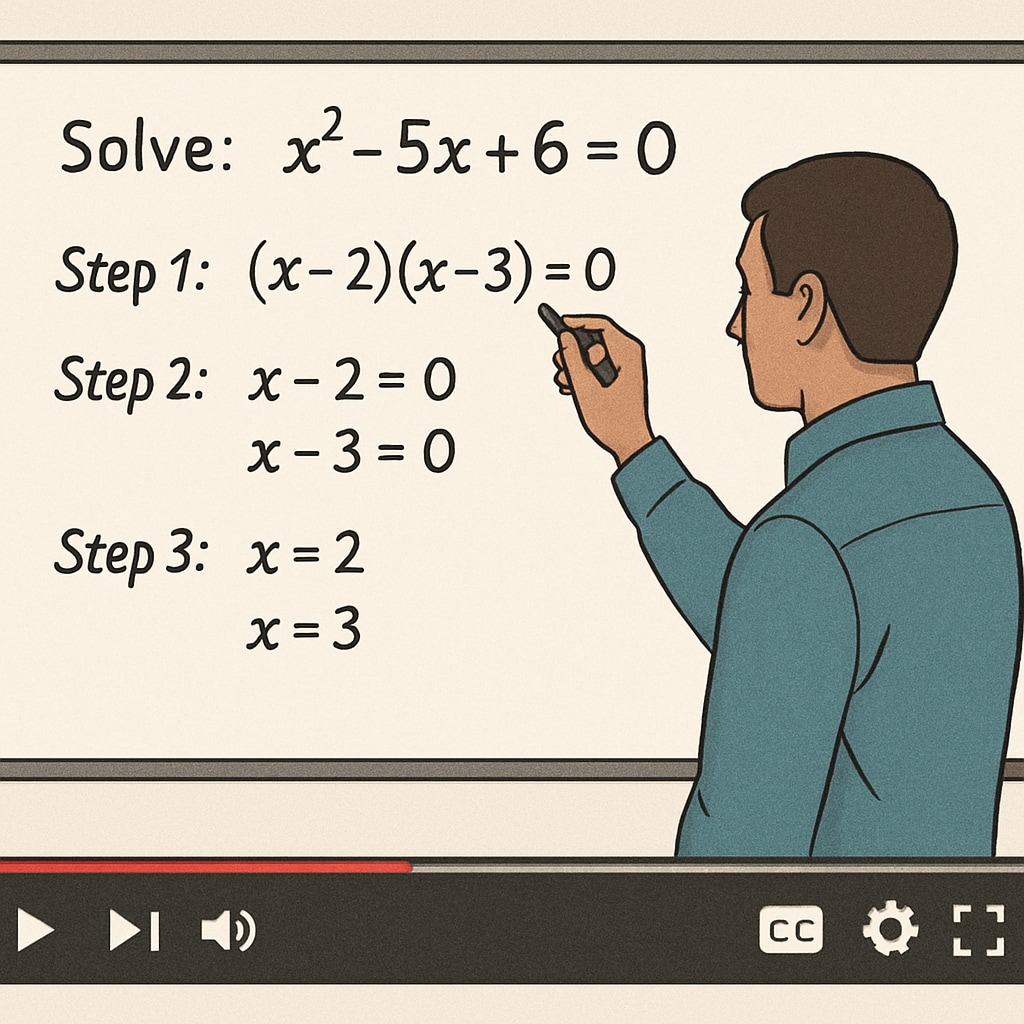 A screenshot from a YouTube math tutorial, showing a teacher solving a problem on a virtual whiteboard. YouTube math tutorial for aptitude test preparation.