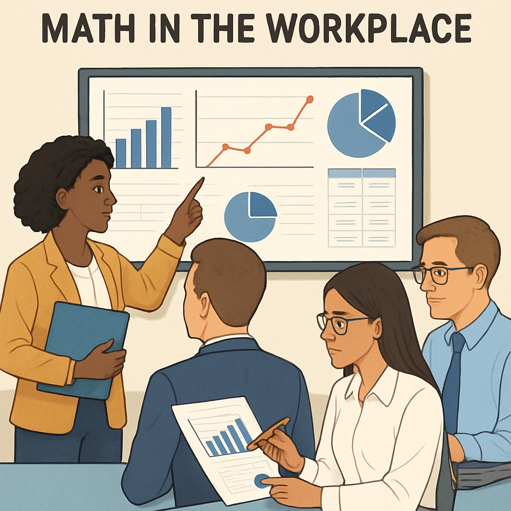 Professionals analyzing data, showcasing the relevance of math skills for career success.