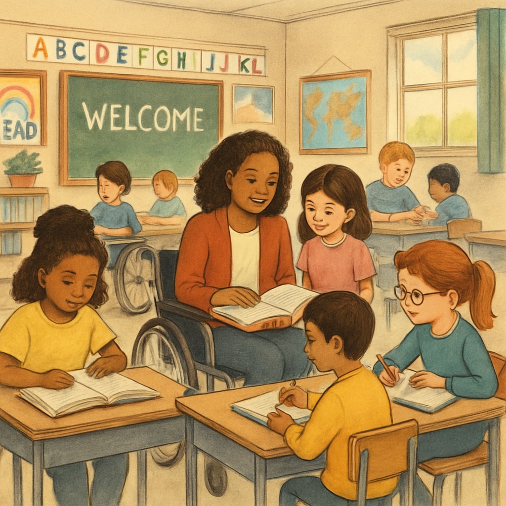 A classroom environment showcasing diverse students engaged in learning activities, symbolizing inclusive education opportunities. Inclusive education opportunities for AS-level and budget-conscious university admissions