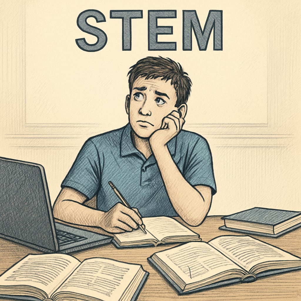 High school student overwhelmed by STEM career choices.