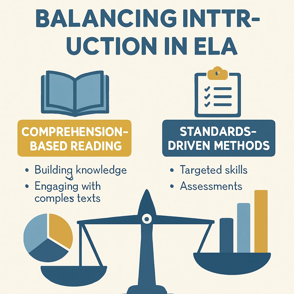Infographic showing the harmony between comprehension-focused reading and standards-driven teaching.