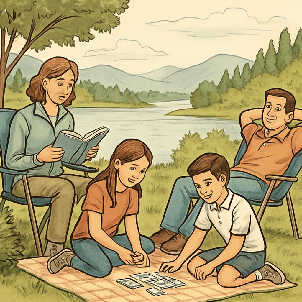 A family enjoying a short vacation during a year-round school break, emphasizing the lifestyle benefits of distributed vacations. Family vacation during year-round school schedule.