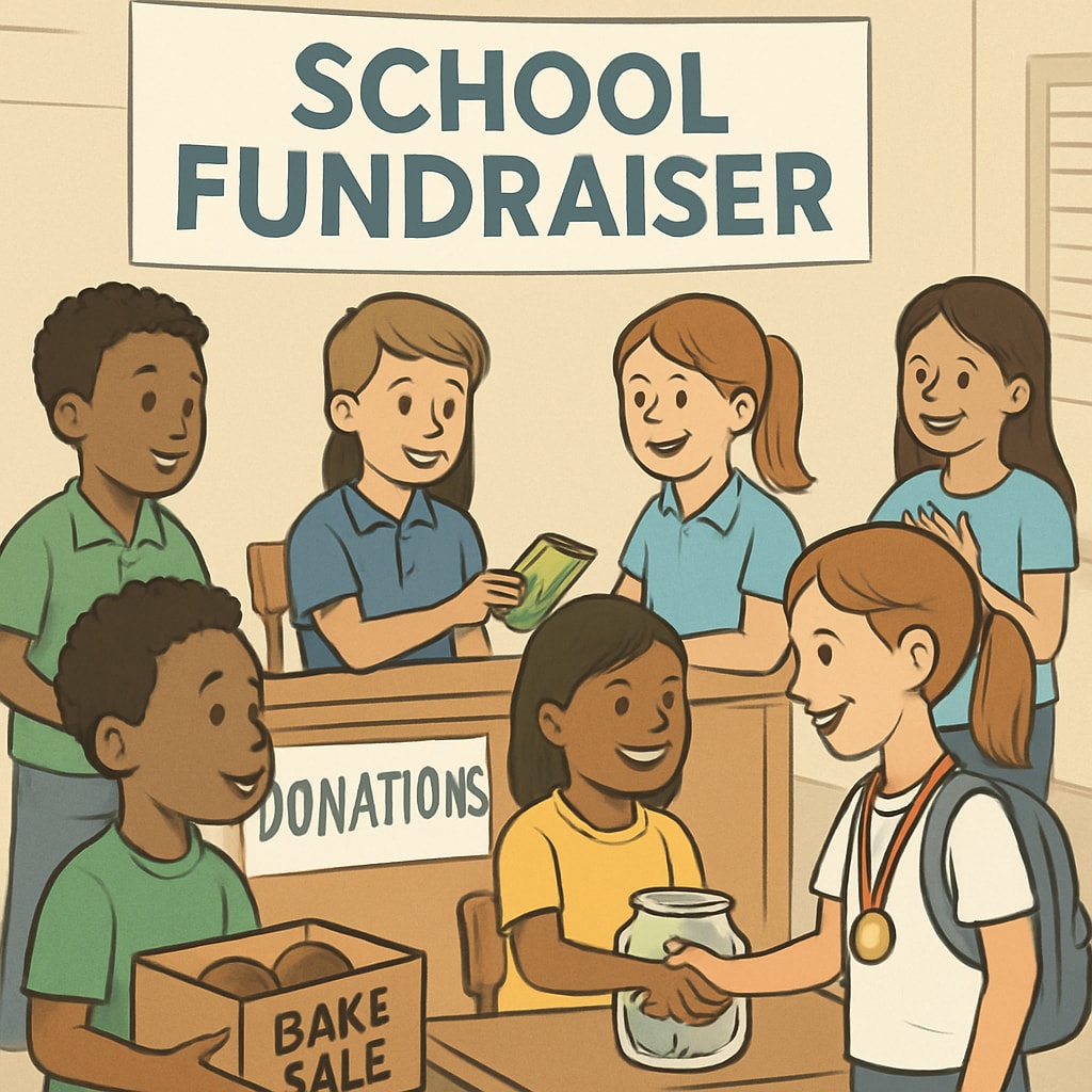 School fundraising event showing privileges tied to monetary contributions.