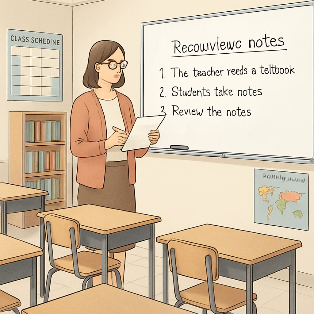 A peaceful classroom setting to illustrate exam preparation and anxiety management.