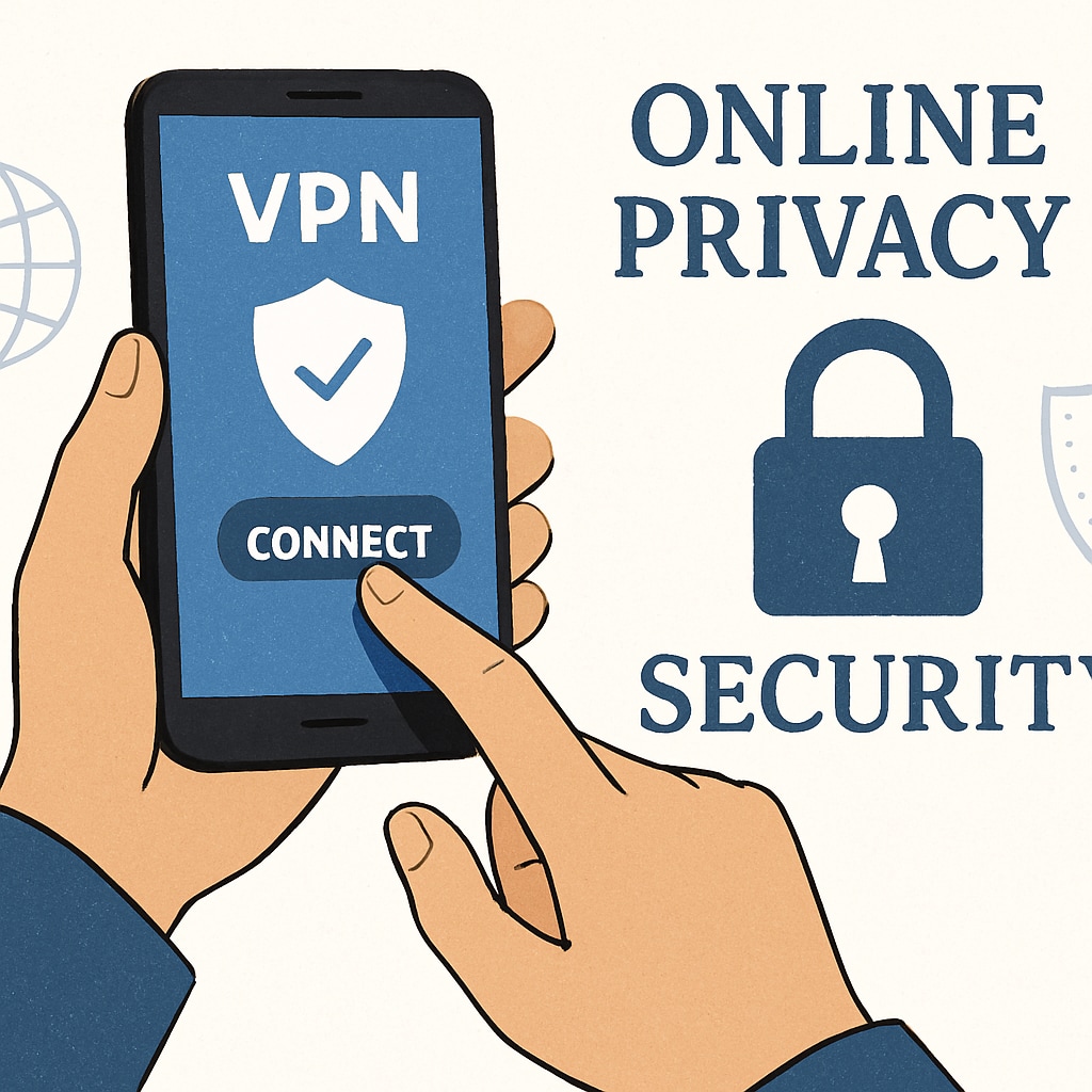 VPN app on smartphone illustrating privacy and security.