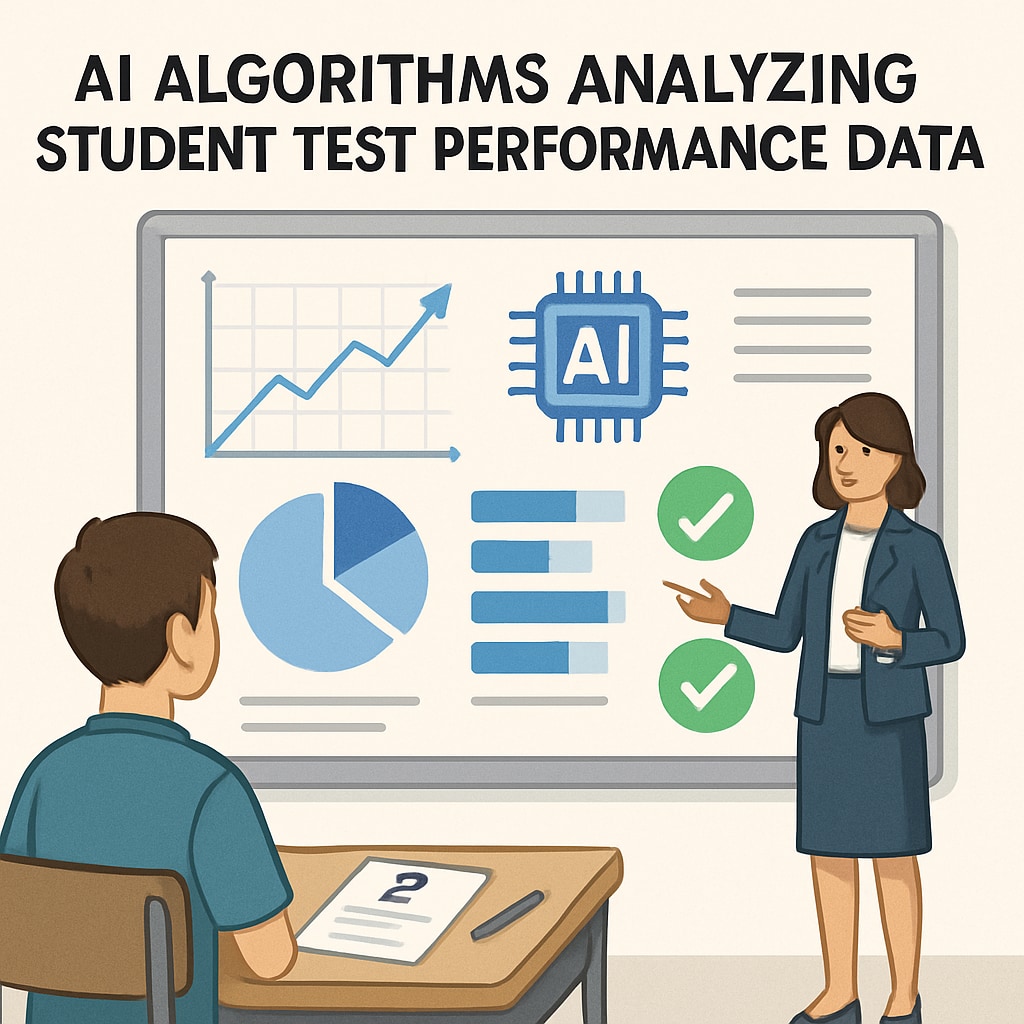 AI algorithms analyzing student assessments for real-time feedback.