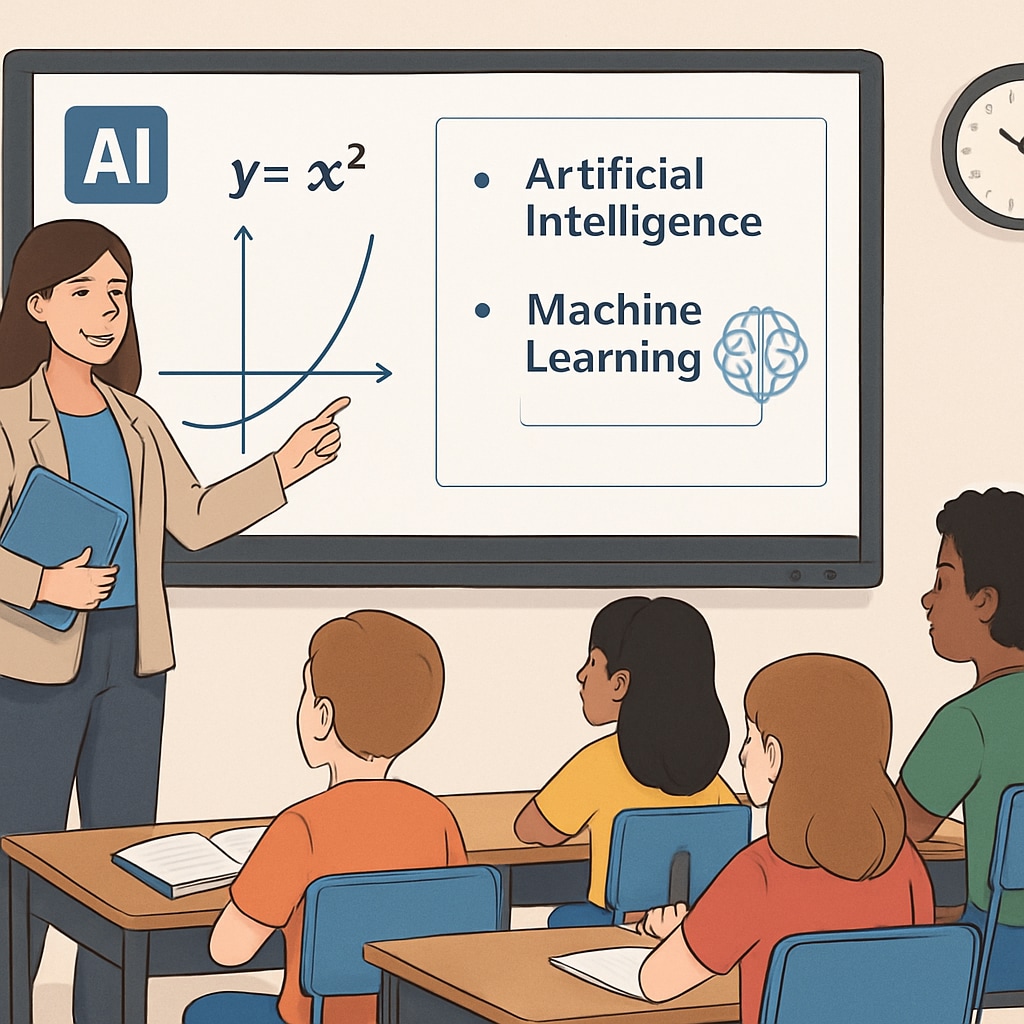 AI-powered interactive whiteboard in a K12 classroom