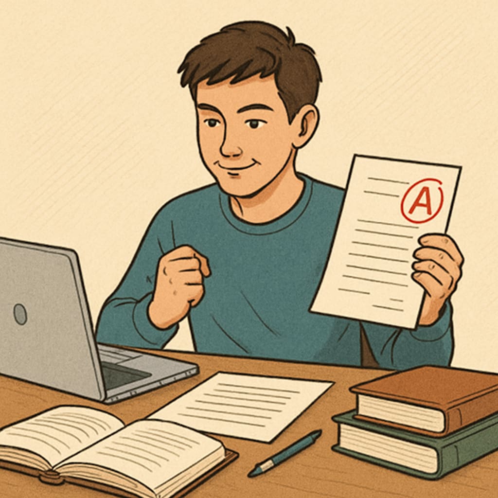 Student reviewing grades with resilience, related to Harvard admission and low scores