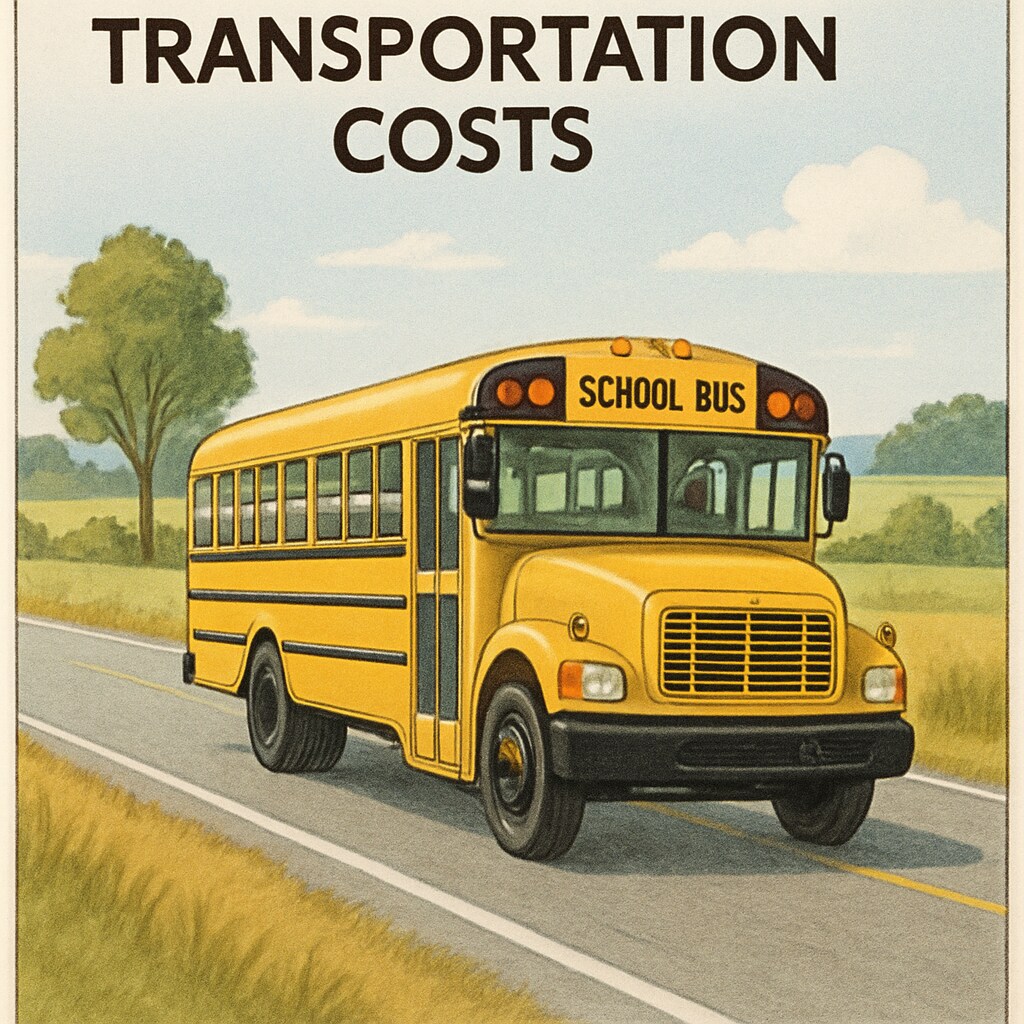 Yellow school bus exemplifying transportation expenses in per-student expenditure analysis.