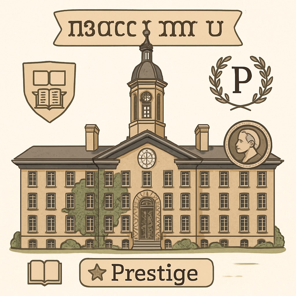 A photograph of Princeton University's iconic Nassau Hall, representing its historical prestige. Princeton University's Nassau Hall, symbolizing the Ivy League reputation.