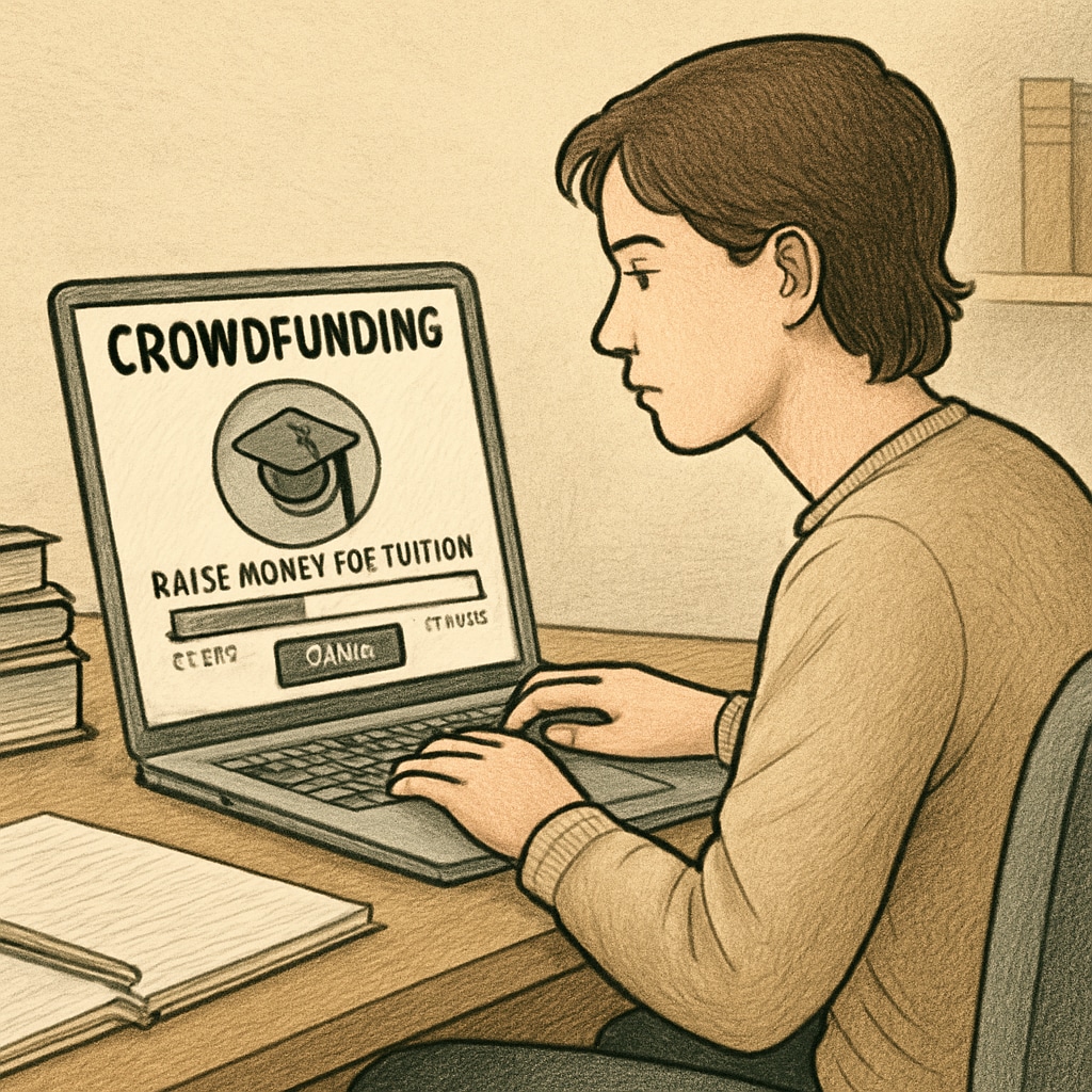 Crowdfunding for tuition by a university student.