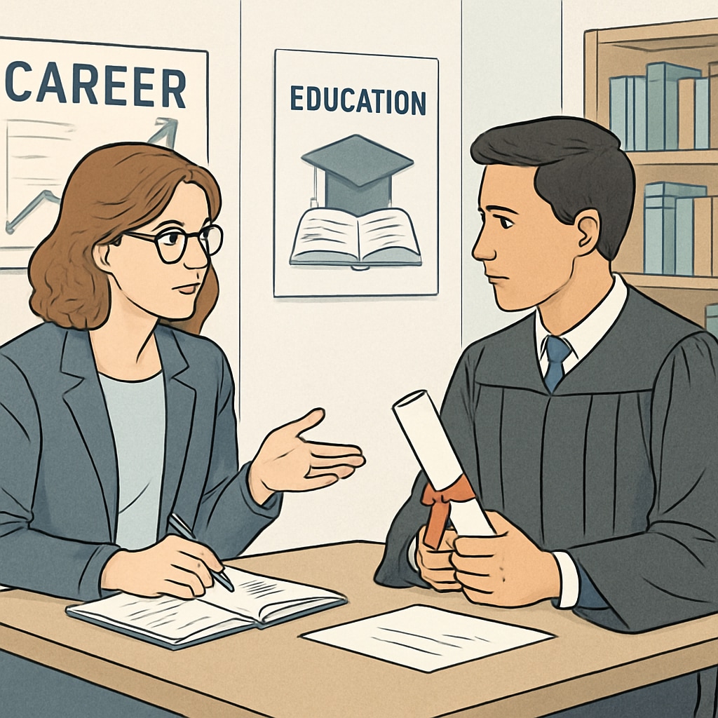 A student with a modified diploma receiving career advice from a professional.