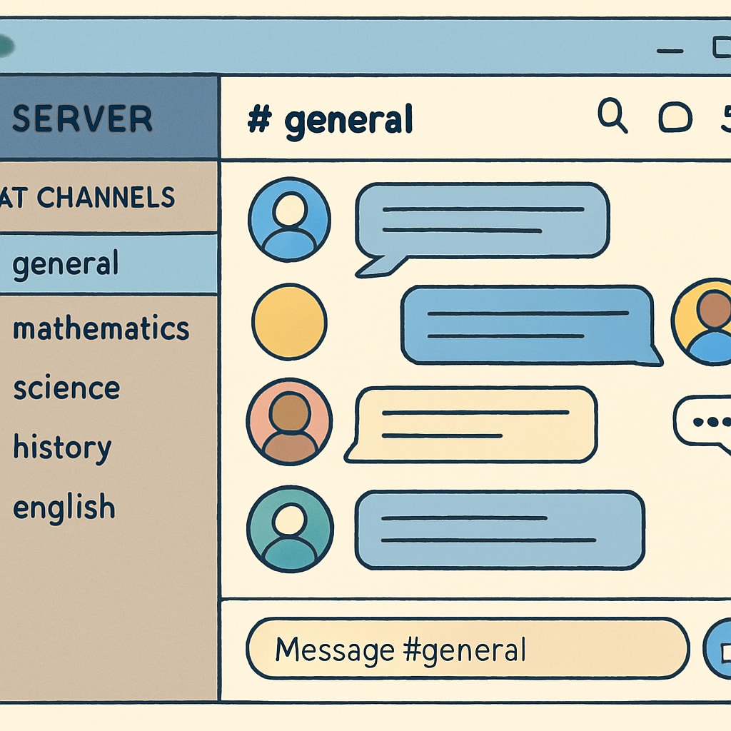 Example of a Discord server setup for educational purposes, demonstrating its utility for student collaboration.