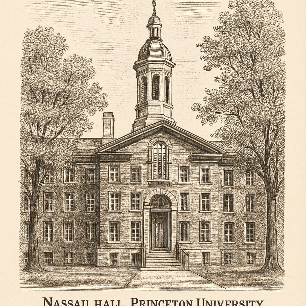 Princeton University Nassau Hall, representing Ivy League prestige.