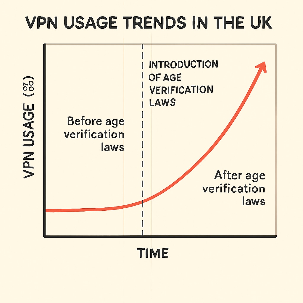 VPN usage trends in the UK after age verification laws.